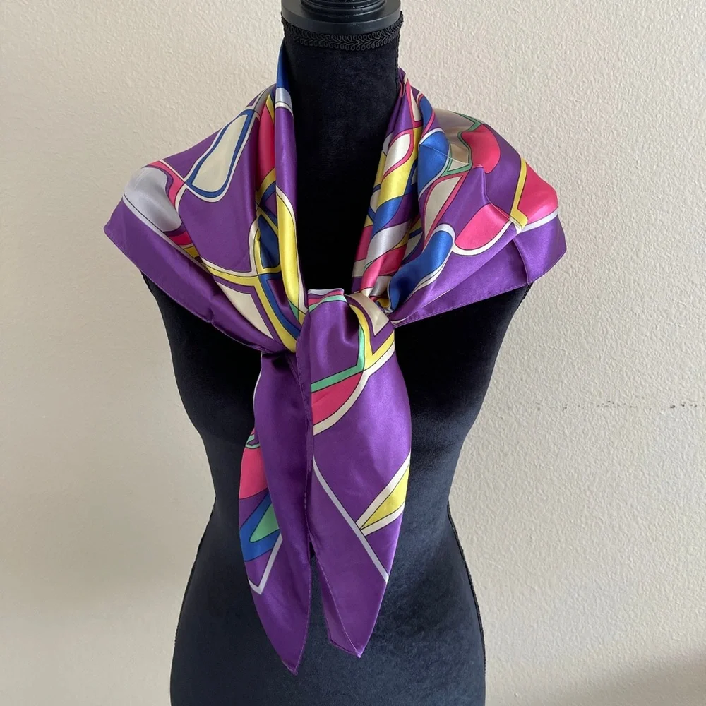 NEW| Women’s Boho Colorful Print Graphic Imitation Silk Bandana Headscarf